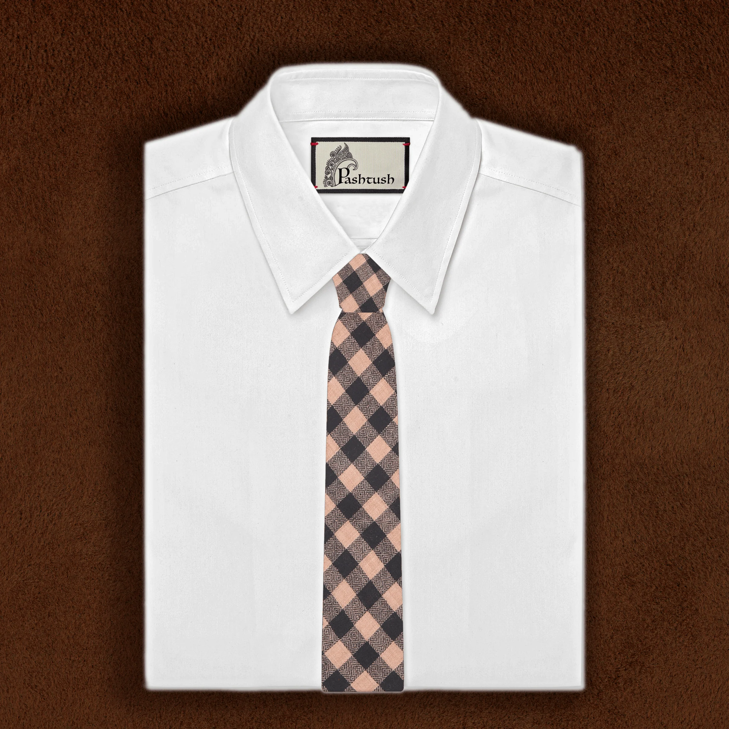 Pashtush Mens Necktie, Soft And Luxurious, Checkered Design, Extra Fine Ties For Men, Free Size - Image 4