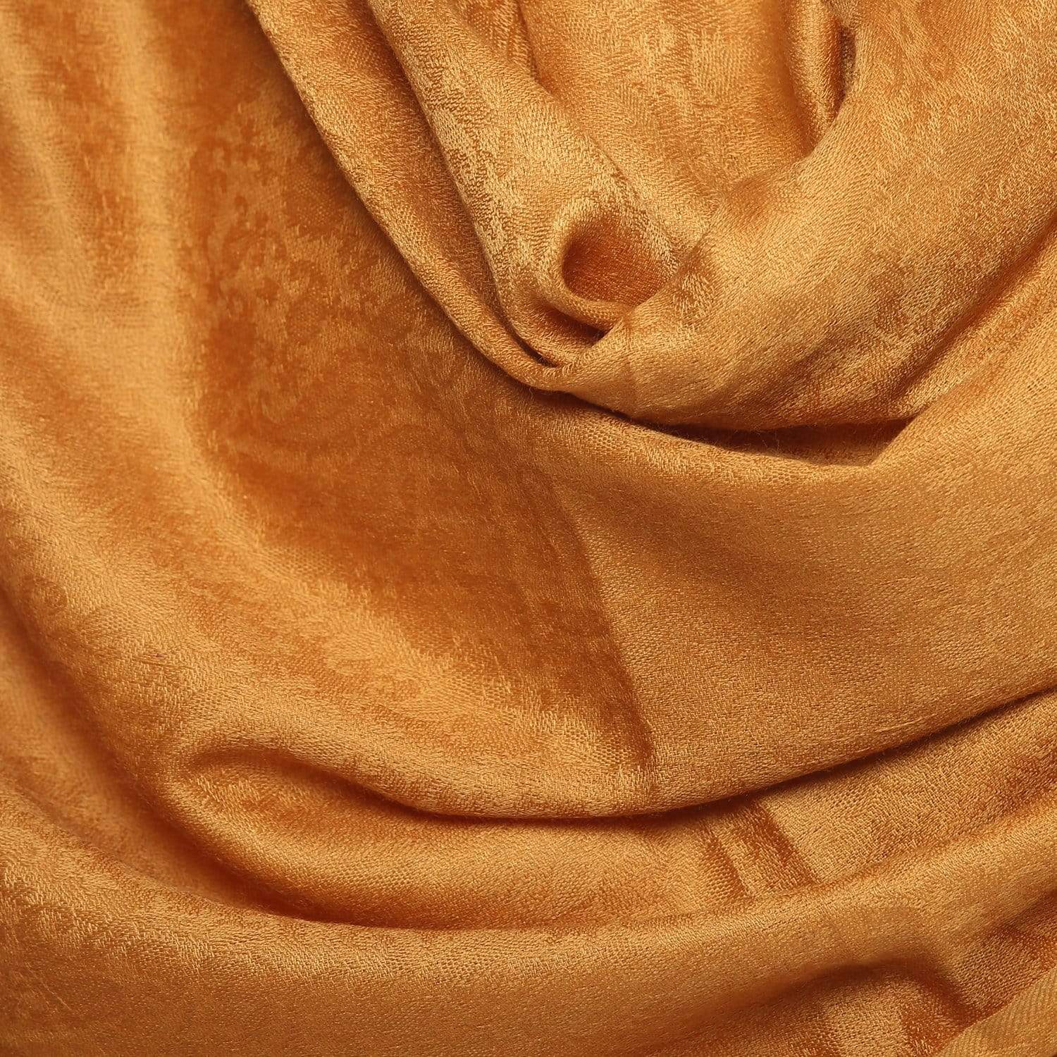 Pashtush Womens Stole, Fine Wool Scarf, Paisley Jacquard Weave, Mustard - Image 4